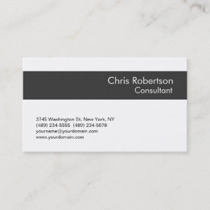 Charming Simple White Grey Stripe Business Card