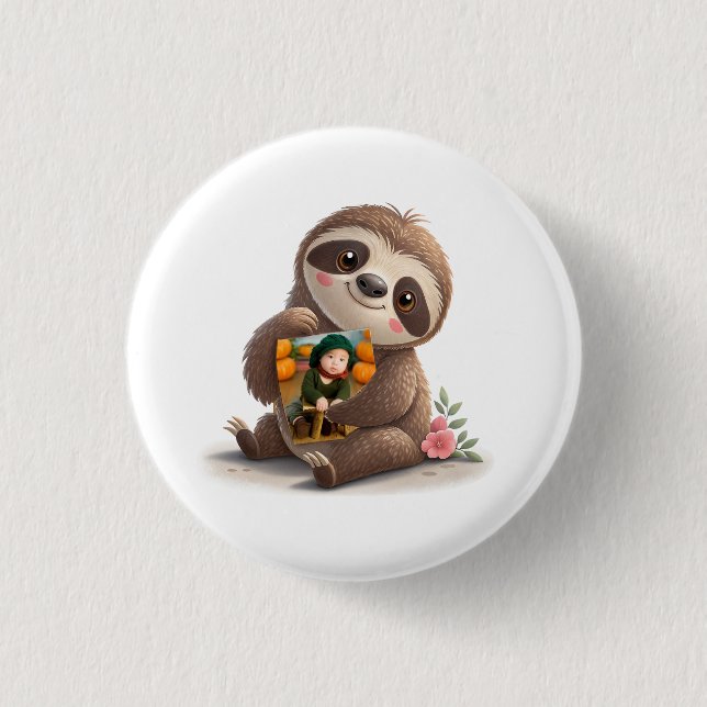 Charming Sloth 1 Inch Round Button (Front)