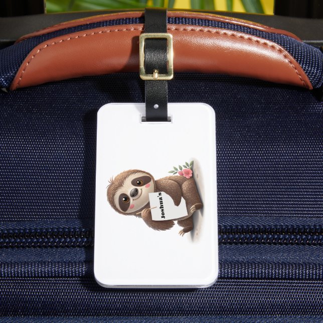 Charming Sloth Luggage Tag (Front Insitu 2)