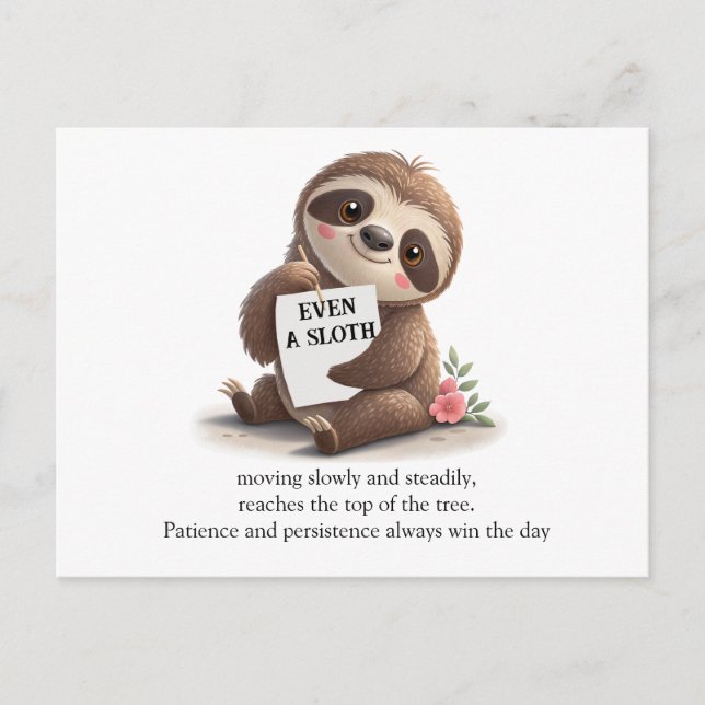 Charming Sloth Postcard (Front)