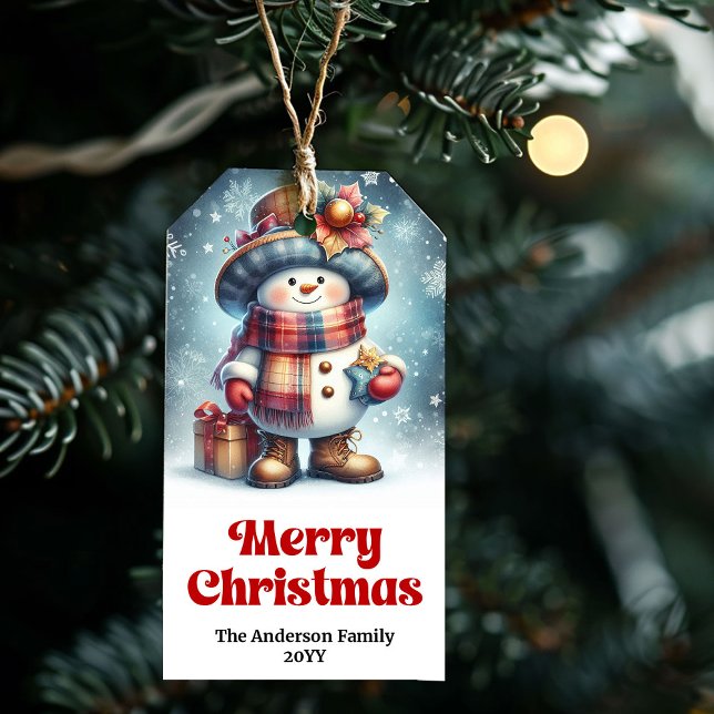 Charming Snowman Kids Gift Tag Personalized Xmas (Charming Snowman Kids Gift Tag Personalized Christmas Label

)