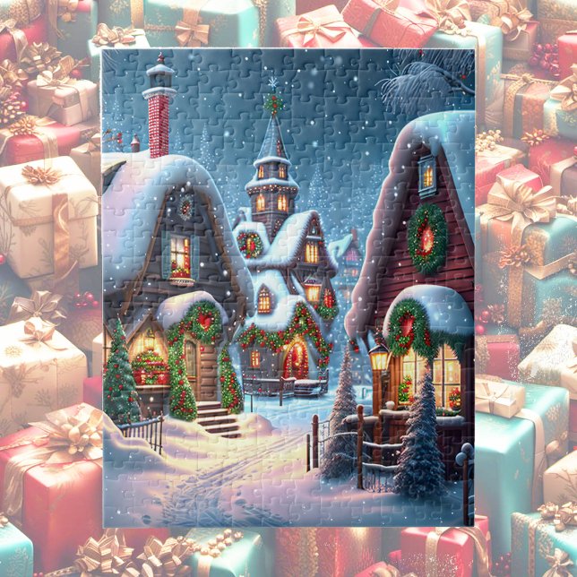 Charming snowy Christmas village  Jigsaw Puzzle (Creator Uploaded)