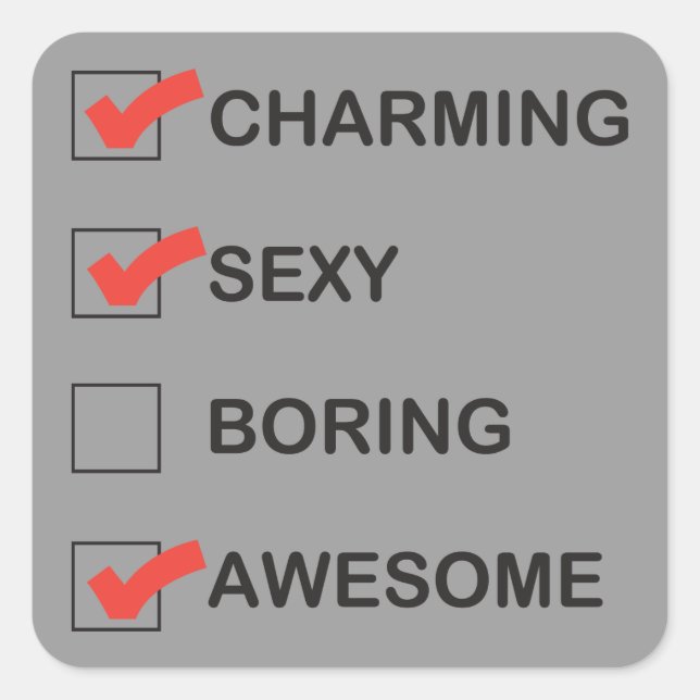 Charming Square Sticker (Front)