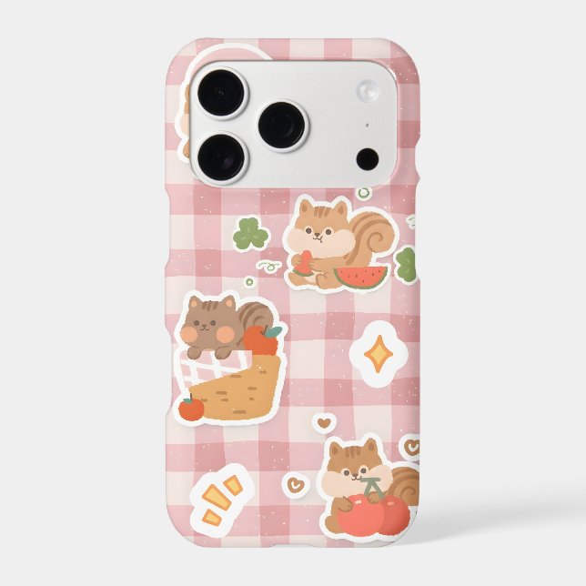 Charming Squirrel & Fruit Aesthetic Phone Case (Back)