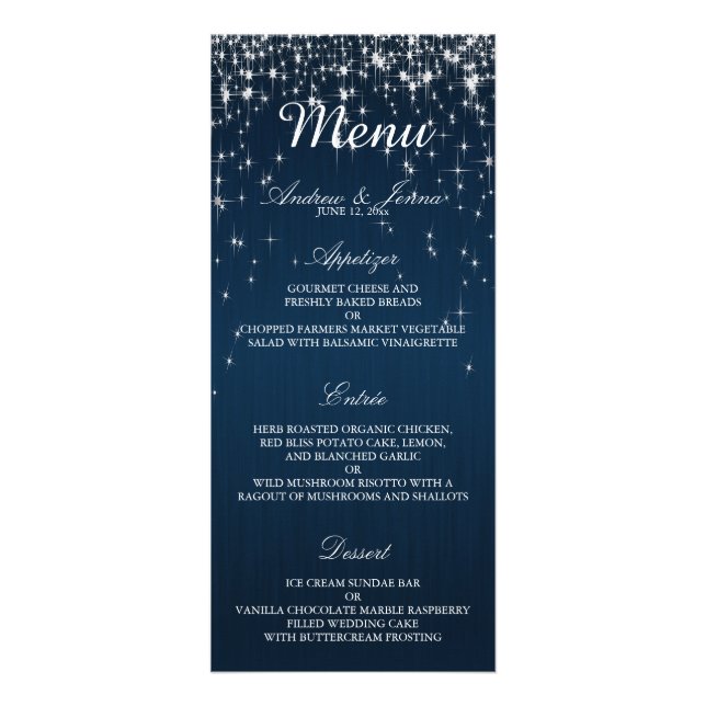 Charming Star Struck Wedding - Menu (Front)