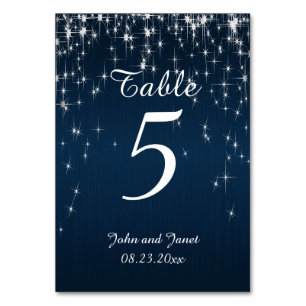 Charming Star Struck Wedding   Navy Blue Table Number