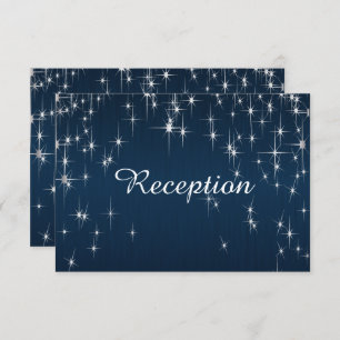 Charming Starstruck Wedding Navy Blue - Reception Invitation