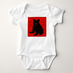 Charming Story Book Black Bear Cub Baby Bodysuit