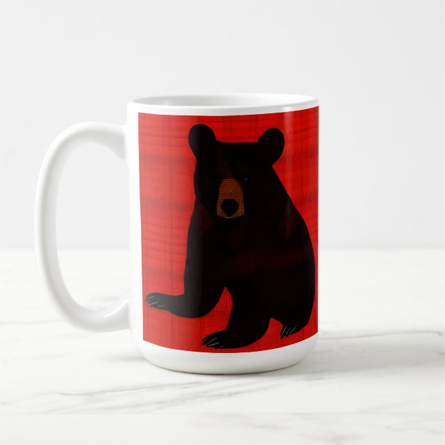Charming Story Book Black Bear Cub Coffee Mug (Left)