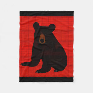 Charming Story Book Black Bear Cub Fleece Blanket