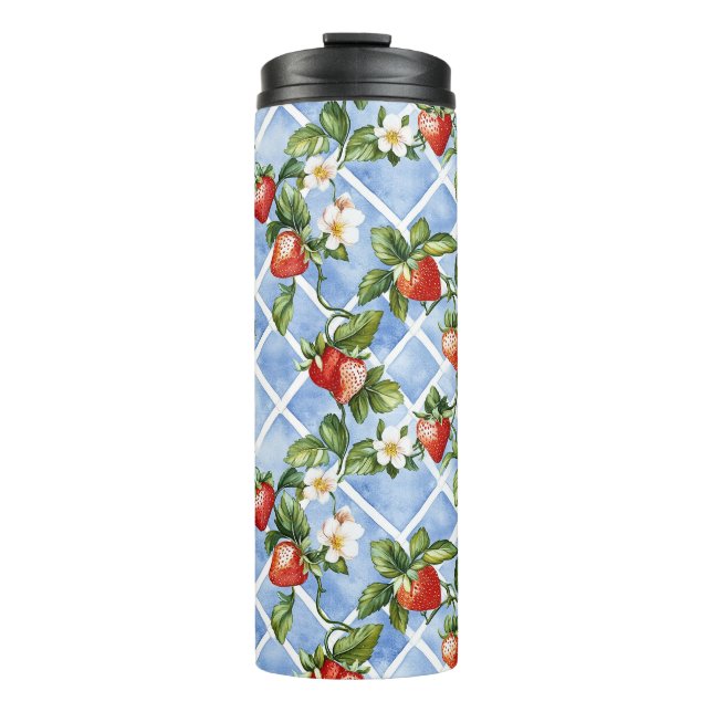 Charming Strawberry & Leaf Pattern – Vintage (2) Thermal Tumbler (Front)
