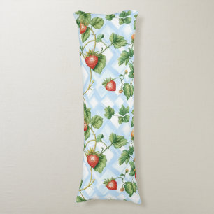 Charming Strawberry & Leaf Pattern – Vintage Body Pillow