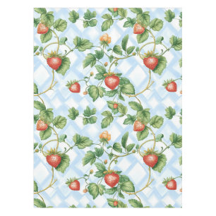 Charming Strawberry & Leaf Pattern – Vintage Tablecloth