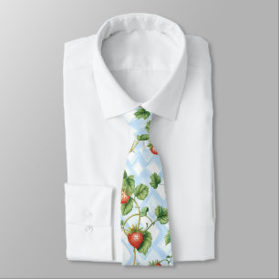 Charming Strawberry & Leaf Pattern – Vintage Tie