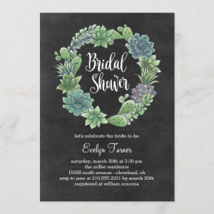 Charming Succulents Nuptiale Douche Invitation