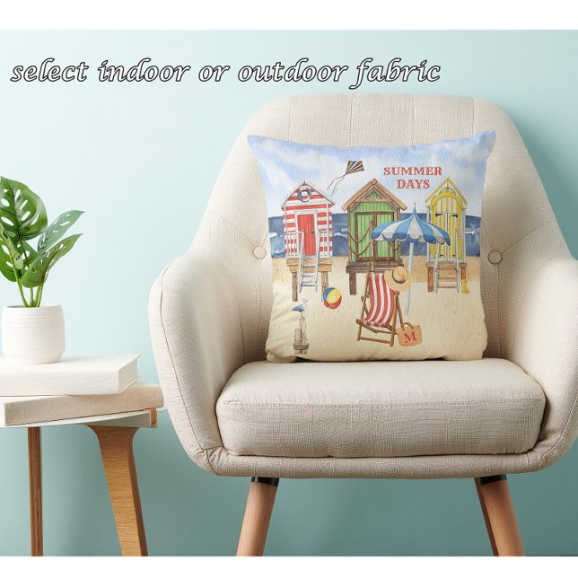 Charming Summertime Shore Beach Monogram  Throw Pillow (Creator Uploaded)