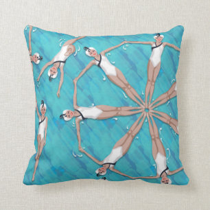 Charming Sychronized Swimming Pattern Throw Pillow