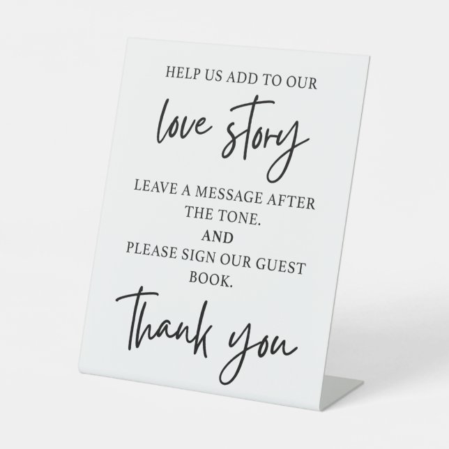 Charming Tabletop Wedding Audio Guest Book Sign  (Front)
