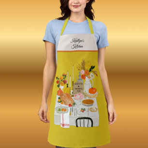 CHARMING THANKSGIVING TABLE PERSONALIZED APRON