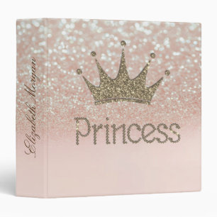 Charming ,Tiara, Princess, Glitter Bokeh Binder