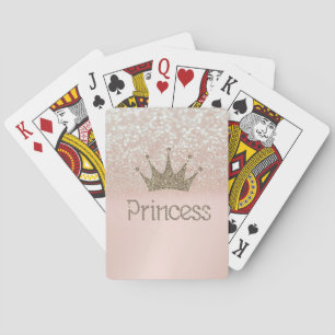 Charming Tiara, Princess, Glitter Bokeh Playing Cards