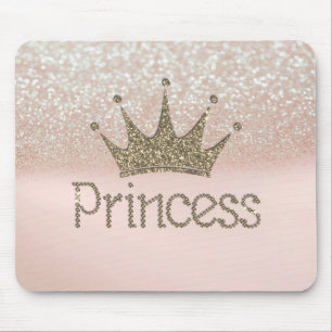 Charming Tiara, Princess, Glittery Bokeh Mouse Pad