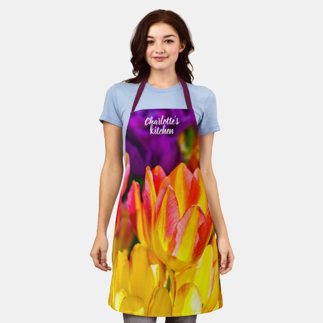 Charming Tulip Flowers Apron (Worn)