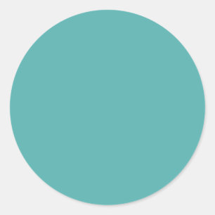 Charming Turquoise Blue Solid Colour Background Classic Round Sticker
