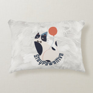 Charming Tuxedo Cat Stay Pawsitive Lumbar Accent P Pillow