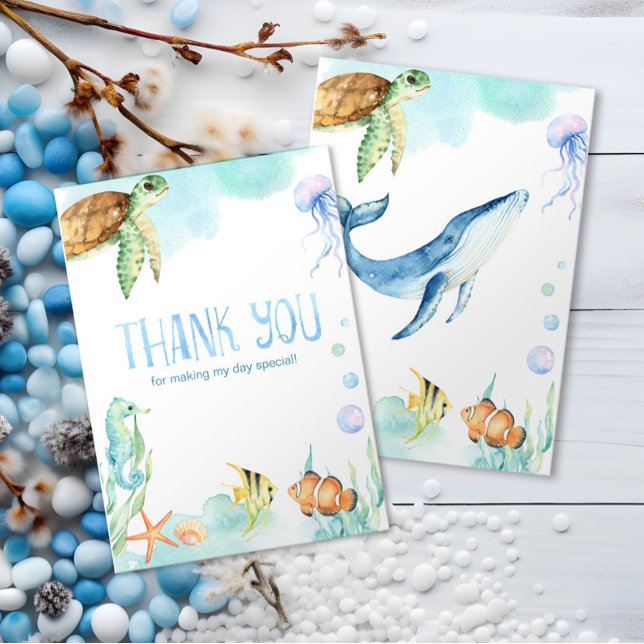 Charming Under the Sea Ocean Friends Thank You Card (Creator Uploaded)