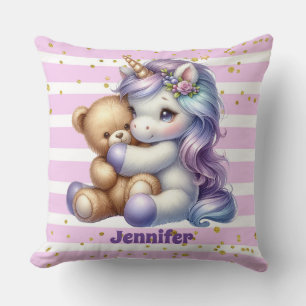 Charming Unicorn Throw Pillow
