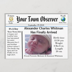 Charming & Unique Baby Birth Announcement