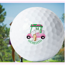 Charming Unique Golf Cart Clubs Monogram Name  Balls