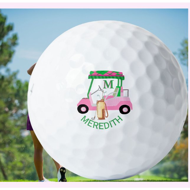Charming Unique Golf Cart Clubs Monogram Name  Balls (Creator Uploaded)