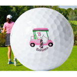 Charming Unique Golf Cart Clubs Monogram Name Golf Balls<br><div class="desc">A charming unique golf cart -- with a "decorator" golf bag -- tastefully done -- ready to run the course -- golf ball. This is a great gift for all golf lovers -- fun / attractive / unique. Personalize it with your/her initials/monogram and first name -- both have custom lettering....</div>