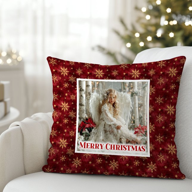 Charming Victorian Angel Red and Gold Gift Pillow (Charming Victorian Angel Red and Gold Gift Pillow)