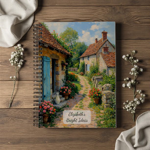 Charming Village Cottage Path Notebook