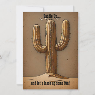 Charming Vintage Cactus Invitation