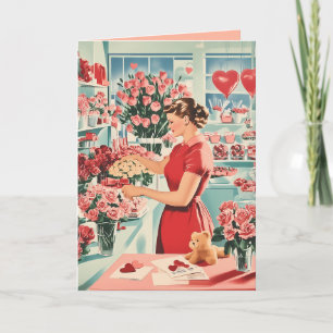 Charming Vintage Flower Shop Scene Invitation