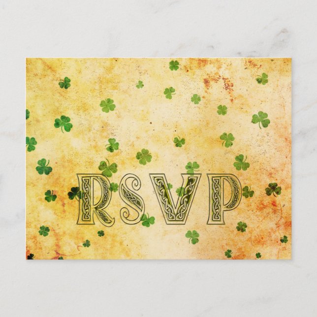 Charming vintage IRISH rsvp Invitation Postcard (Front)