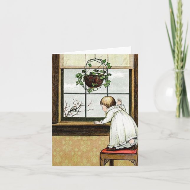 Charming Vintage Naughty Kid Notecard (Front)