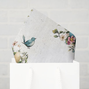 Charming Watercolor Easter Birds & Floral Spring Tissue Paper