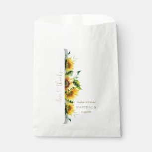 Charming Watercolor Sunflowers Wedding Favour Bag