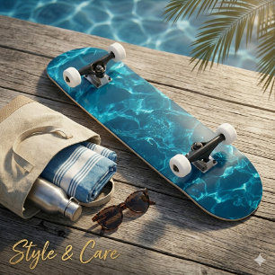 Charming Wave Pattern Stylish Skateboard Design