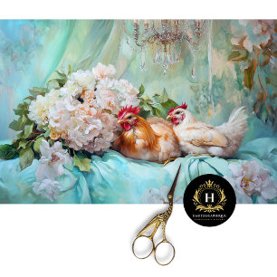 Charming Wedding Chickens Decoupage Tissue Paper