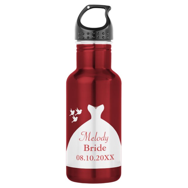 Charming Wedding Gown Red and White 532 Ml Water Bottle (Front)