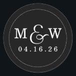 Charming Wedding Monogram Sticker - Black<br><div class="desc">Beautifully printed monograms that can be customized for your special day. Check out the Origami Prints store for wedding invitations,  RSVP cards and other products that match this design!</div>