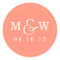 Charming Wedding Monogram Sticker - Coral