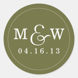 Charming Wedding Monogram Sticker - Forest