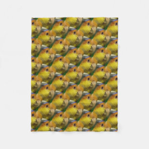 Charming White Bellied Caique Parrot Fleece Blanket